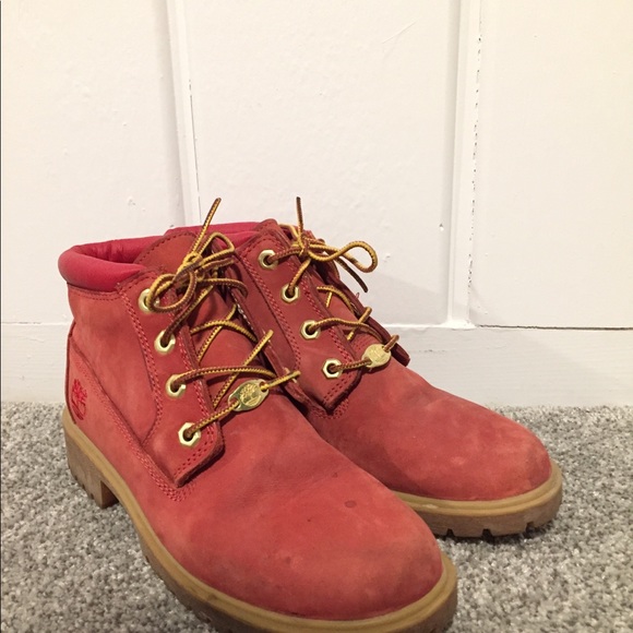 Custom Red Timberlands Women’s size 7.5 - Picture 6 of 8